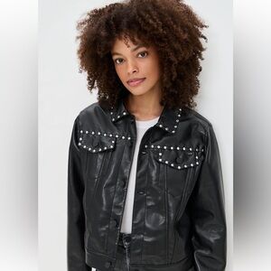 NWT MOTHER The Bruiser Faux Leather Biker Jacket Small